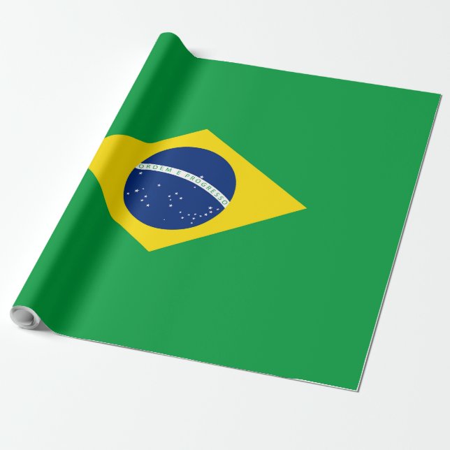 Papier Cadeau Drapeau du Brésil (Déroulé)
