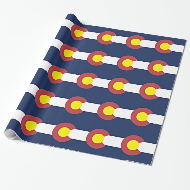 Papier Cadeau Drapeau du Colorado (Déroulé)