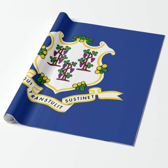 Papier Cadeau Drapeau du Connecticut (État des États-Unis) (Déroulé)