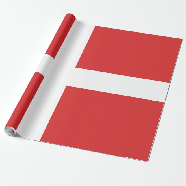 Papier Cadeau Drapeau du Danemark (Déroulé)