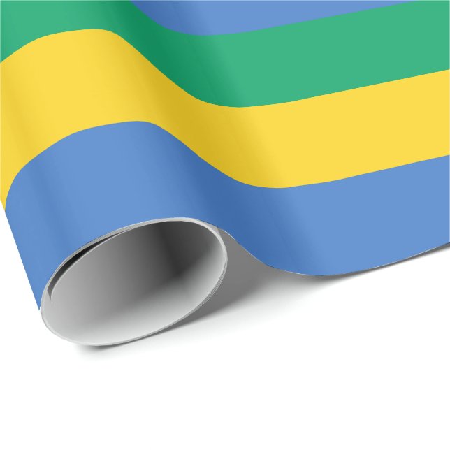 Papier Cadeau Drapeau du Gabon (Coin rond)