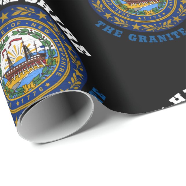 Papier Cadeau Drapeau du GRANITE STATE du NEW HAMPSHIRE (Coin rond)