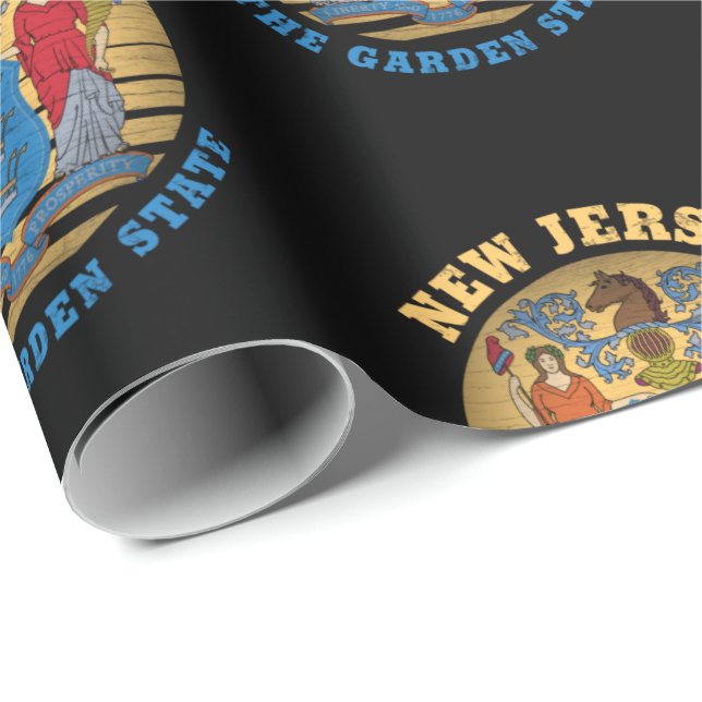 Papier Cadeau Drapeau du Jardin du New Jersey (Coin rond)