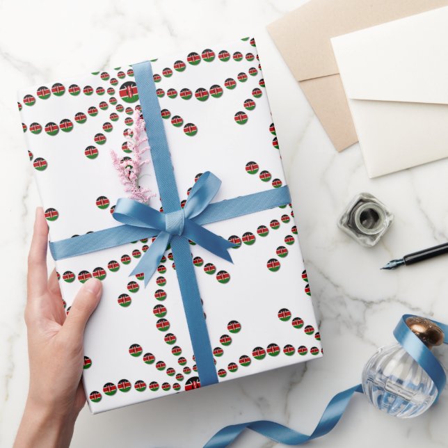 Papier Cadeau Drapeau du Kenya Motif radial : Art et Décor patri (Cadeaux)