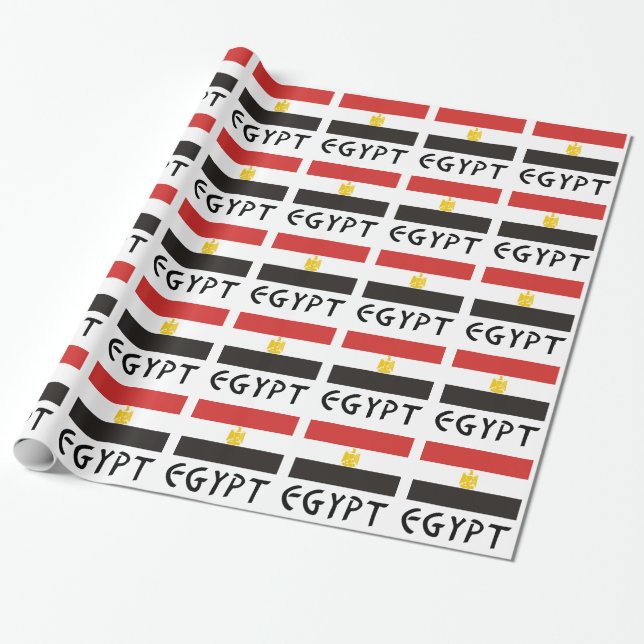 Papier Cadeau Drapeau égyptien avec Égypte (Déroulé)