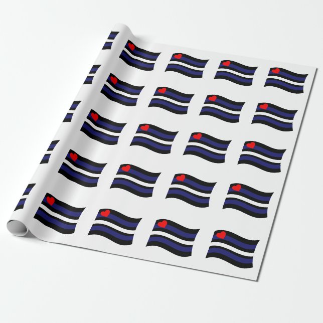 PAPIER CADEAU DRAPEAU EN CUIR QUI ONDE (Déroulé)