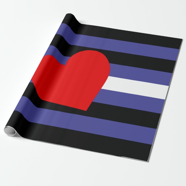 Papier Cadeau Drapeau et cœur de fierté en cuir (Déroulé)