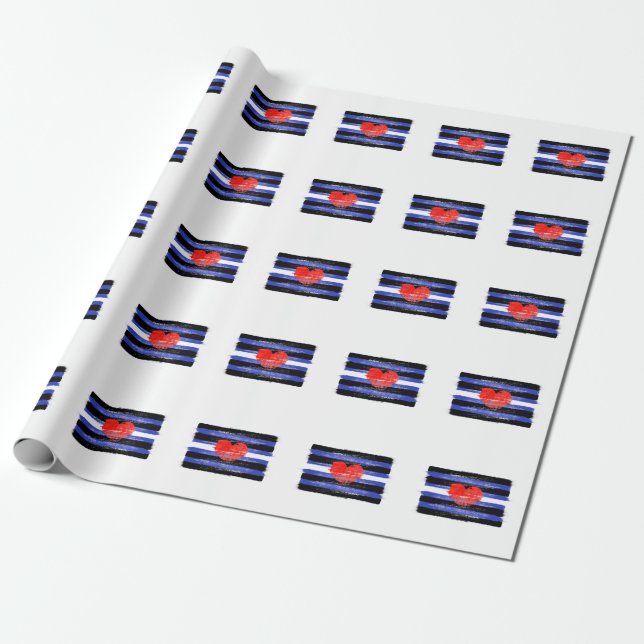 Papier Cadeau Drapeau et symbole de fierté en cuir peint (Déroulé)