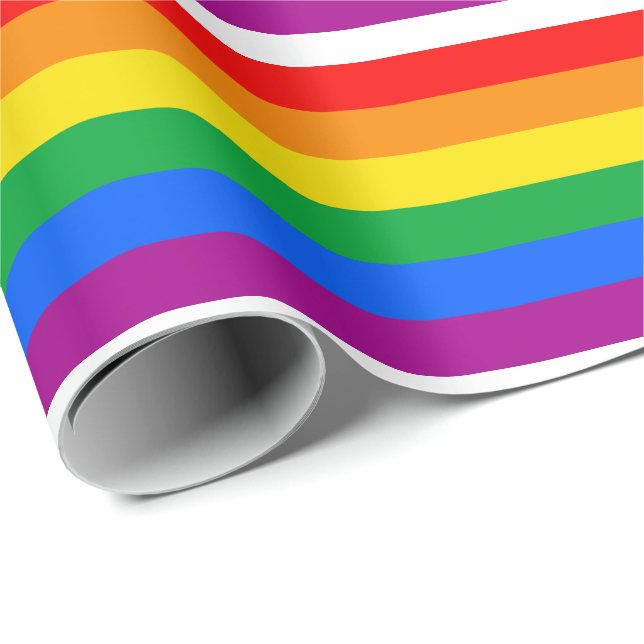 Papier Cadeau Drapeau Gay pride traditionnel (Coin rond)