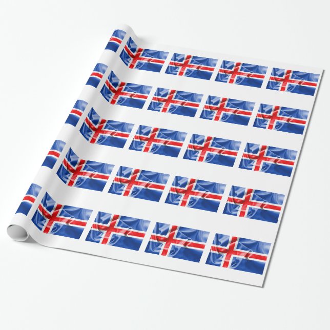 Papier Cadeau Drapeau islandais (Déroulé)