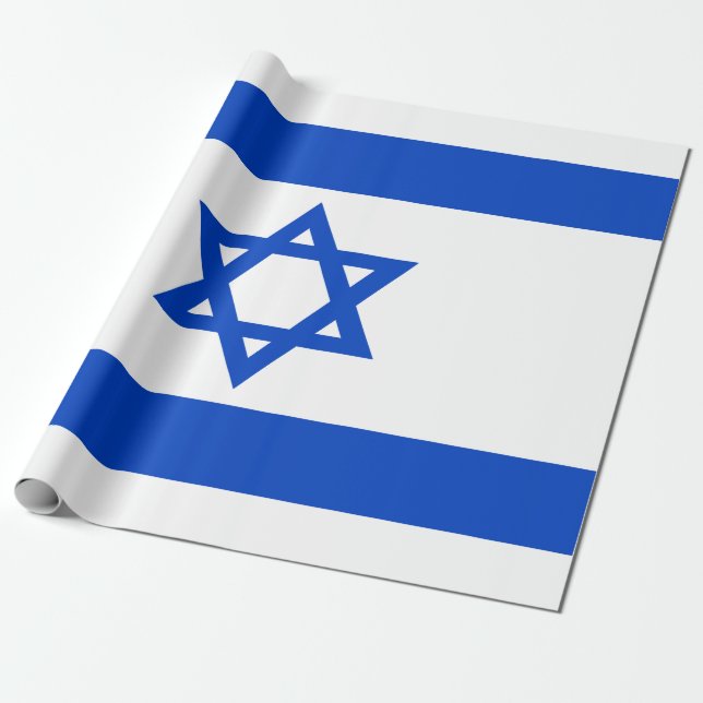 Papier Cadeau Drapeau Israël étoile bleue de David (Déroulé)