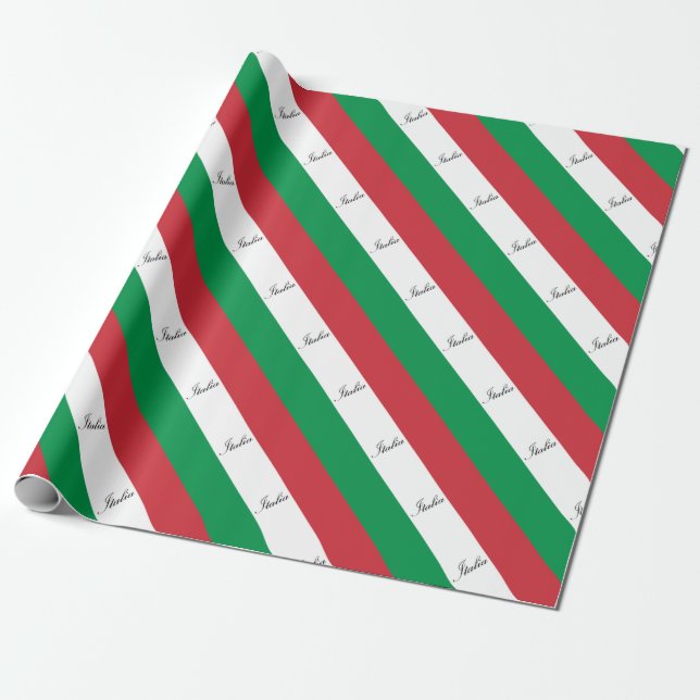 Papier Cadeau Drapeau italien - drapeau de l'Italie - l'Italie (Déroulé)