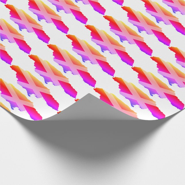 Papier Cadeau Drapeau JAMAICA inhabituel - Plan PINK (Coin)