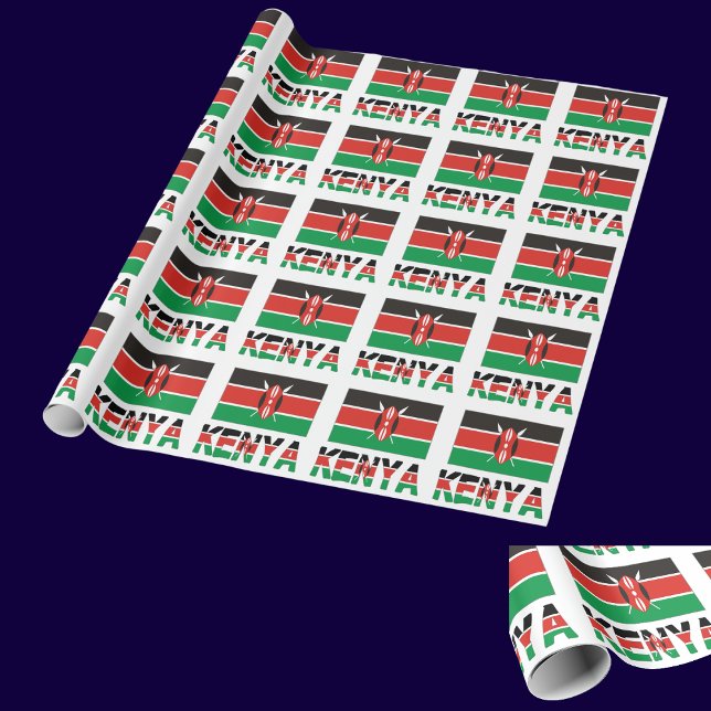 Papier Cadeau Drapeau kenyan avec cadeau kenyan (Créateur téléchargé)