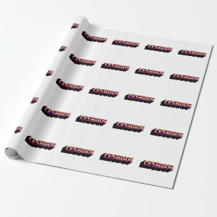 Papier Cadeau Drapeau LESBIE 3D
