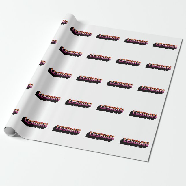 Papier Cadeau Drapeau lesbien 3D (Déroulé)