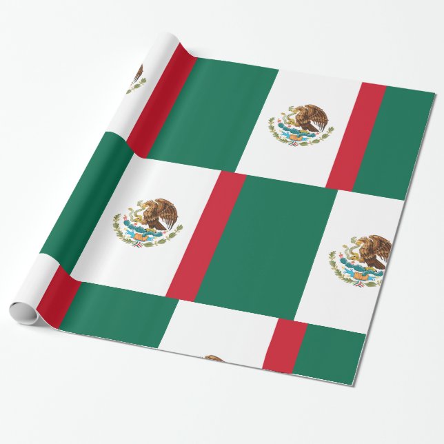 Papier Cadeau Drapeau Mexicain - Drapeau du Mexique (Déroulé)