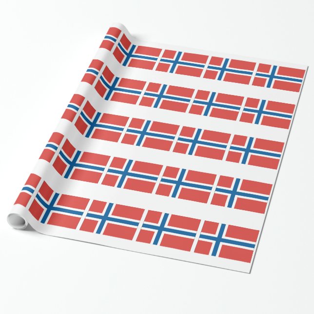 Papier Cadeau Drapeau norvégien (Déroulé)