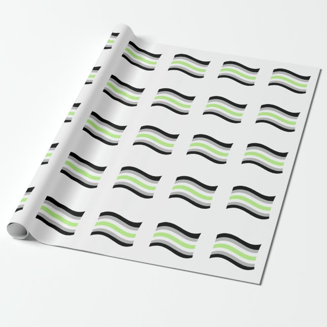 Papier Cadeau Drapeau ondoyant de fierté agender (Déroulé)
