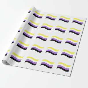Papier Cadeau Drapeau ondoyant non binaire