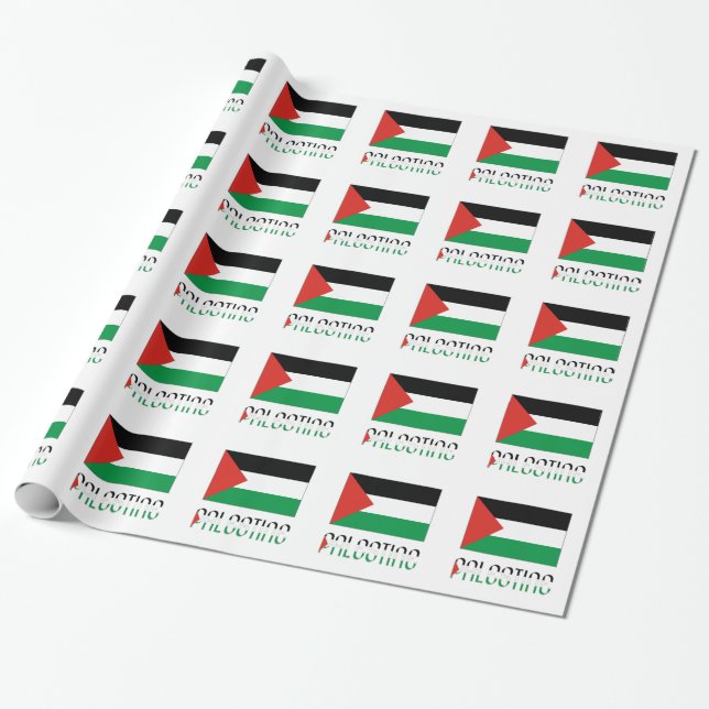 Papier Cadeau Drapeau palestinien de Palestine (Déroulé)