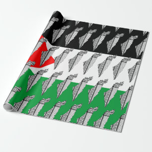 Papier Cadeau Drapeau palestinien et carte avec Motif Keffiyeg