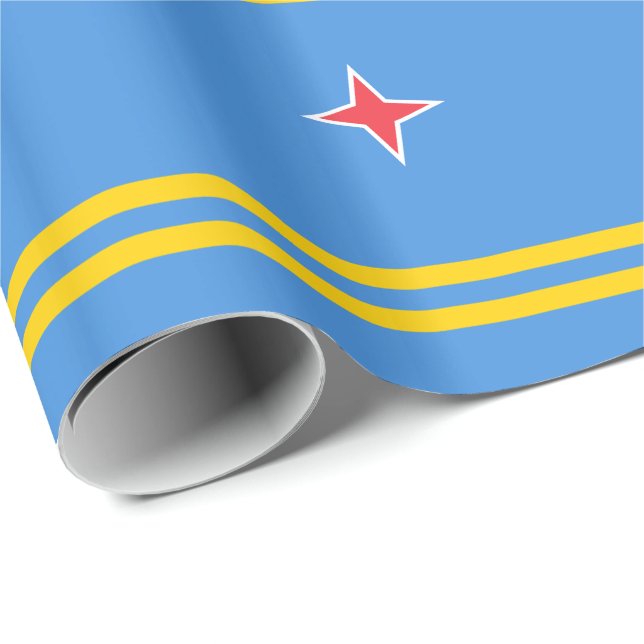 Papier Cadeau Drapeau patriotique d'Aruba (Coin rond)