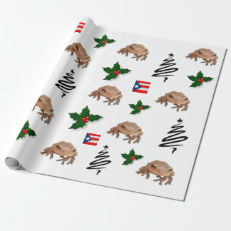 PAPIER CADEAU DRAPEAU PIERTO RICO ET COQUI