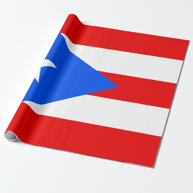 Papier Cadeau Drapeau portoricain (Porto Rico) (Déroulé)