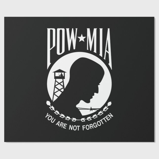 Papier Cadeau Drapeau POW MIA : Soldats disparus de la guerre du (Plat)