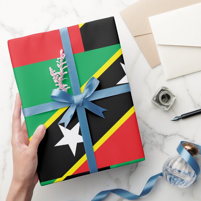 Papier Cadeau Drapeau Saint-Kitts-Et-Nevis (Créateur téléchargé)