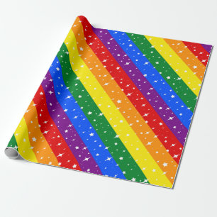 Papier Cadeau Drapeau scintillant d'arc-en-ciel