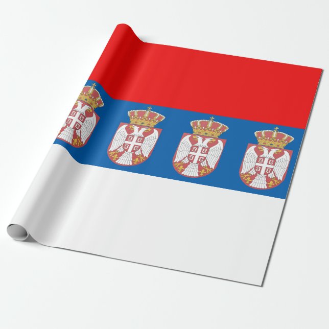 Papier Cadeau Drapeau serbe (Déroulé)