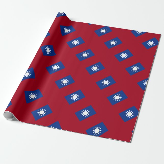 Papier Cadeau Drapeau taïwanais (Déroulé)