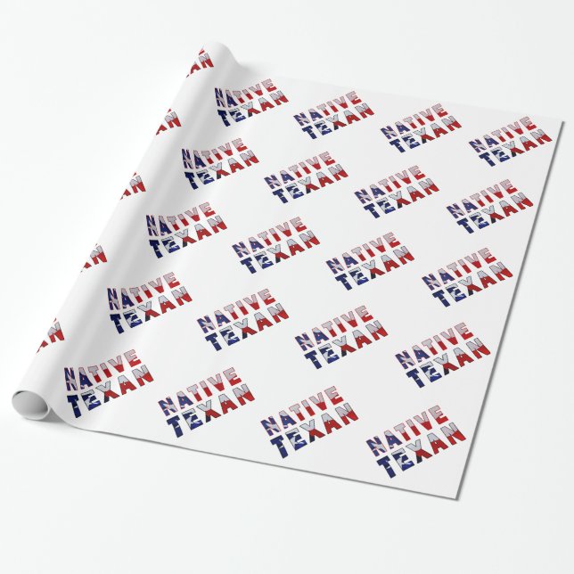 Papier Cadeau Drapeau texan natif (Déroulé)