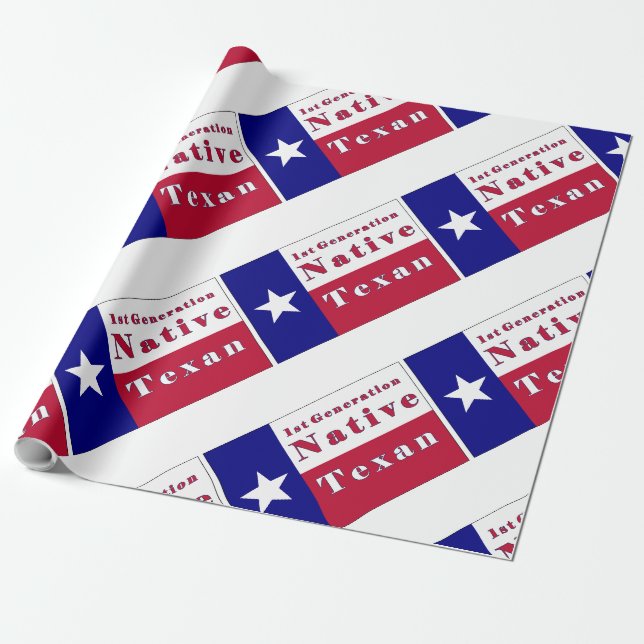 Papier Cadeau Drapeau texan natif de 1ère génération (Déroulé)