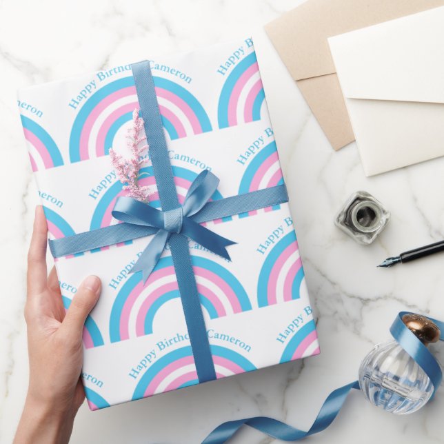 Papier Cadeau Drapeau Transgenre Rainbow Pride Personnalisé Anni (Cadeaux)