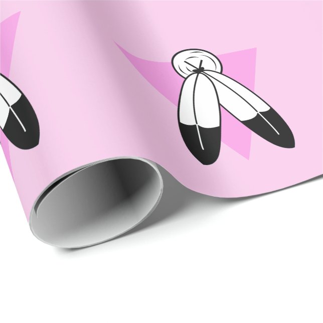 Papier Cadeau Drapeau Triangle Rose Two-Spirit (Coin rond)