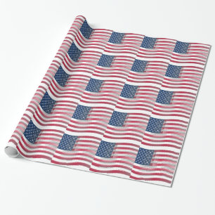 Papier Cadeau Drapeau USA enrichi : Conception artistique à couc