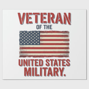 Papier Cadeau Drapeau USA Vétéran Vintage Design Vectoriel Milit