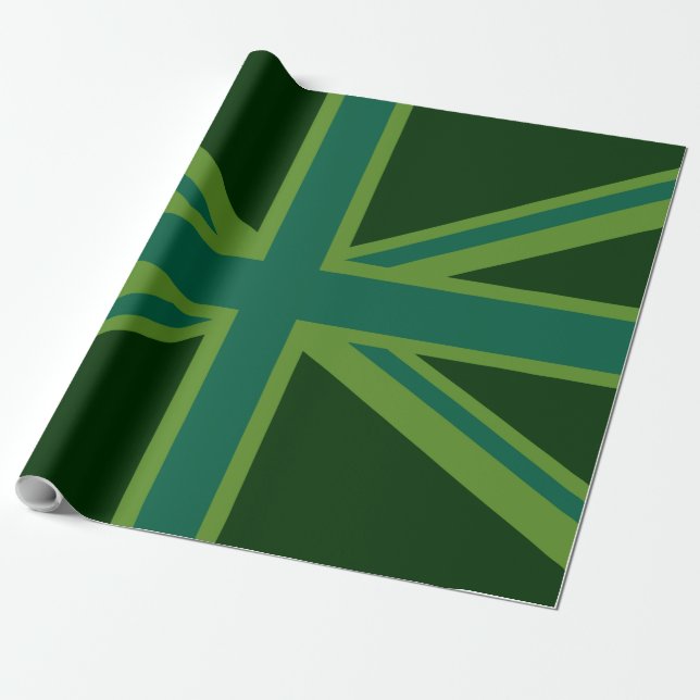 Papier Cadeau Drapeau vert Union Jack (Déroulé)