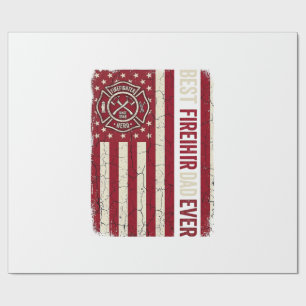 Papier Cadeau Drapeau vertical vintage papa pompier