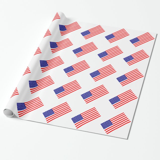 Papier Cadeau Drapeaux américains Etats-Unis (Déroulé)