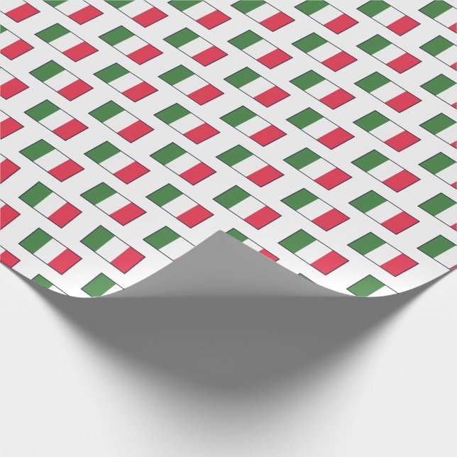 Papier Cadeau Drapeaux italiens sur fond blanc (Coin)