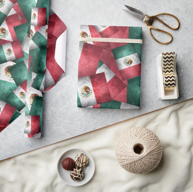 Papier Cadeau Drapeaux mexicains en détresse (Artisanat)