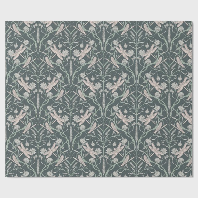 Papier Cadeau Dream Dragonfly Cornflower, Etoiles, Chevron (Plat)