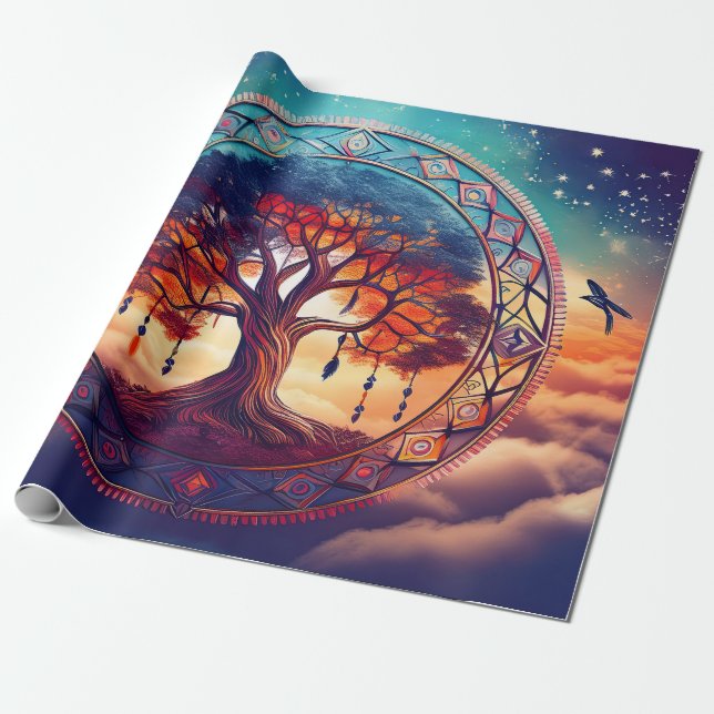 Papier Cadeau Dreamcatcher Tree of Life, Explosion spirituelle (Déroulé)