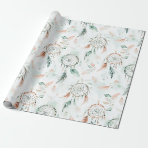 Papier Cadeau Dreamcatchers et Feathers Pastel
