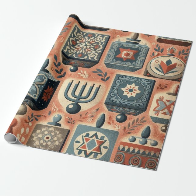 Papier Cadeau Dreidel Dreidel Dreidel (Déroulé)