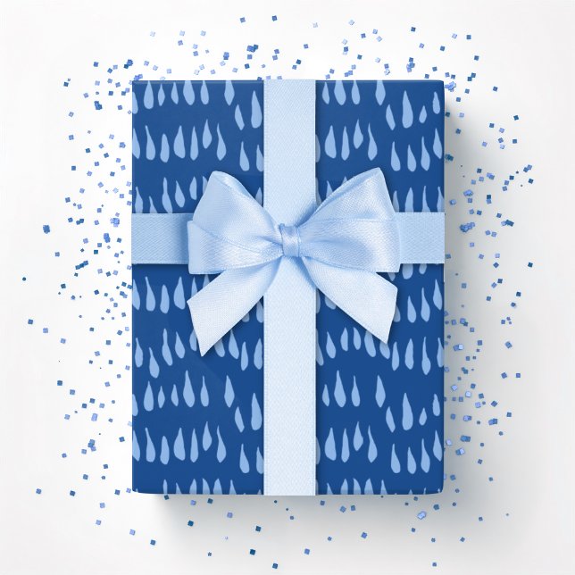 Papier Cadeau Drizzle Dot in Blue Indigo (Créateur téléchargé)